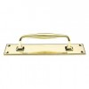 Aged Brass 300mm Art Deco Pull Handle On Backplate