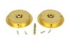 Polished Brass 75mm Plain Round Pull - Privacy Set
