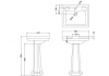 Contemporary 57.5cm basin and standard pedestal