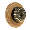 1 Gang 2 Way Light Oak, Fluted Dome Period Switch