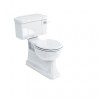 Concealed bottom outlet close-coupled WC with rear or bottom entry lever cistern