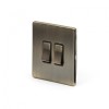 Aged Brass 10A 2 Gang 2 Way Switch with Black Insert