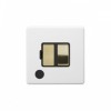 Primed Paintable 13A Switched Fused Connection Unit (FCU) Flex Outlet with Brushed Brass Switch with Black Insert