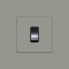 Primed Paintable 45A 1 Gang Double Pole Switch Single Plate with Brushed Brass Switch with Black inserts