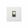 Primed Paintable 1 Gang Light Switch 2 Way 10A with Brushed Brass Switch with Black Insert