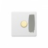 Primed Paintable 1 Gang 2 -Way Intelligent Dimmer 150W LED (300w Halogen/Incandescent) with Brushed Brass Switch