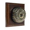 1 Gang 2 Way Dark Oak, Fluted Dome Period Switch