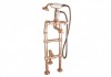Freestanding Bath Mixer Taps With Small Tap Stand & Support Copper