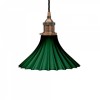 Scallop Fluted Bell Emerald Green Pendant Light