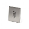 Brushed Chrome 10A 1 Gang 2 Way Switch with Black Insert