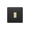 Fusion Matt Black & Brushed Brass 13A Unswitched Fused Connection Unit (FCU) Black Insert Screwless