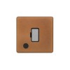 Fusion Antique Copper & Brushed Chrome 13A Unswitched Flex Outlet Black Insert Screwless