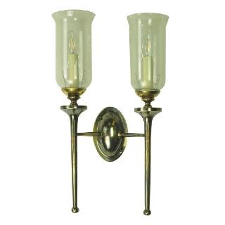 Grosvenor Twin Bathroom Wall Sconce With Storm Glass IP44