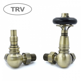 Amberley Thermostatic Radiator Valves - Antique Brass (Corner TRV)