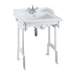 Classic 65cm Basin with Invisible Overflow & White Aluminium Basin Stand