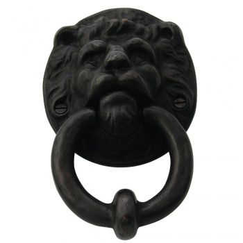 Lions Face Door Knocker - Dark Bronze