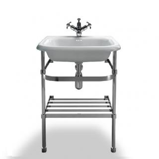 Small Roll Top Basin with Stainless Steel Stand