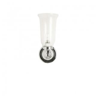 Burlington round light with chrome base and vase clear glass shade