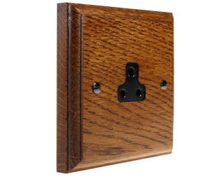 Classic Wood 1Gang 2Amp Unswitched Socket in Medium Oak