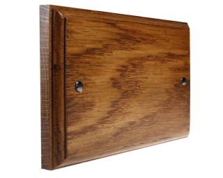Classic Wood Double Blank Plate in Medium Oak