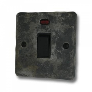 Flat Rustic 20A DP Switch with Neon (Black Switch)