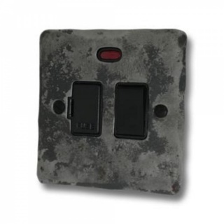 Flat Rustic Switched Fused Spur with Neon (Black Switch)