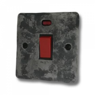 Flat Rustic 45A DP Switch with Neon (Black Insert)