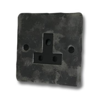 Flat Rustic 5A 3 Pin Socket (Black Insert)