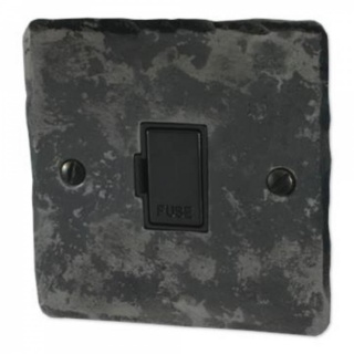 Flat Rustic Unswitched Fused Spur (Black Insert)