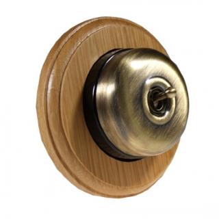 1 Gang 2 Way  Light Oak, Smooth Dome Period Switch