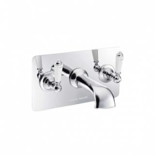 Wall Mounted Bath Filler With Concealing Plate - Chrome