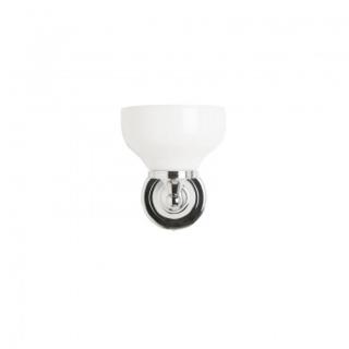 Burlington Bathrooms round light with chrome base and cup frosted glass shade