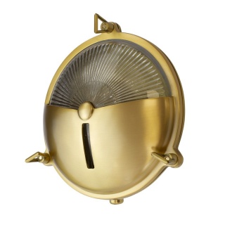 Carlisle Half Cover Lacquered Antique Brass IP65 Wall Light - The Outdoor & Bathroom Collection