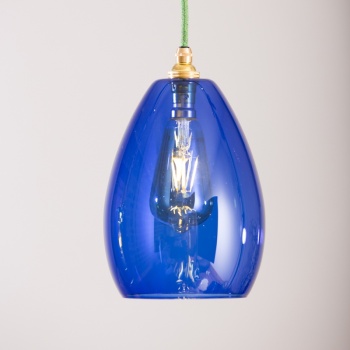 Bertie Mid Blue Glass Pendant Light