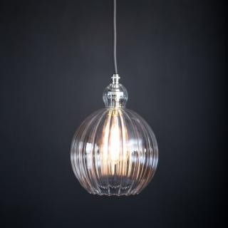 Mabel Small Ribbed Clear Glass Pendant