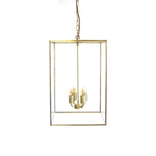 Langdon Lantern Pendant Crossbar Large Brass