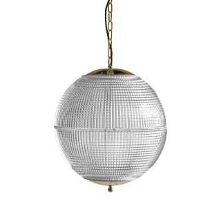 Hollen Globe Classic Unlacquered Brass Glass Pendant Light - The Schoolhouse Collection