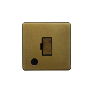 Old Brass 13A Unswitched Fused Connection Unit (FCU) Flex Outlet