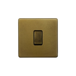 Old Brass 1 Gang Retractive Switch