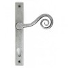 Pewter Patina Monkeytail Slimline Lever Espag. Lock Set - Left Hand