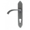 Pewter Patina Gothic Curved Euro Lever Set