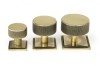Aged Brass Brompton Cabinet Knob - 25mm (Square)