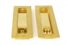 Polished Brass 175mm Plain Rectangular Pull - Privacy Set