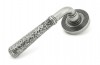 Pewter Hammered Newbury Lever on Rose Set (Beehive Rose) - Unsprung