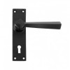 Black Straight Lever Lock Set