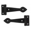 Black Smooth 6'' T Hinge (Pair)