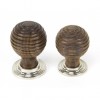 Rosewood & Polished Nickel Beehive Cabinet Knob - Small