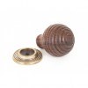 Rosewood & Aged Brass Beehive Cabinet Knob - Small