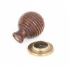 Rosewood & Aged Brass Beehive Cabinet Knob - Large