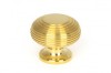 Polished Brass Beehive Cabinet Knob 40mm